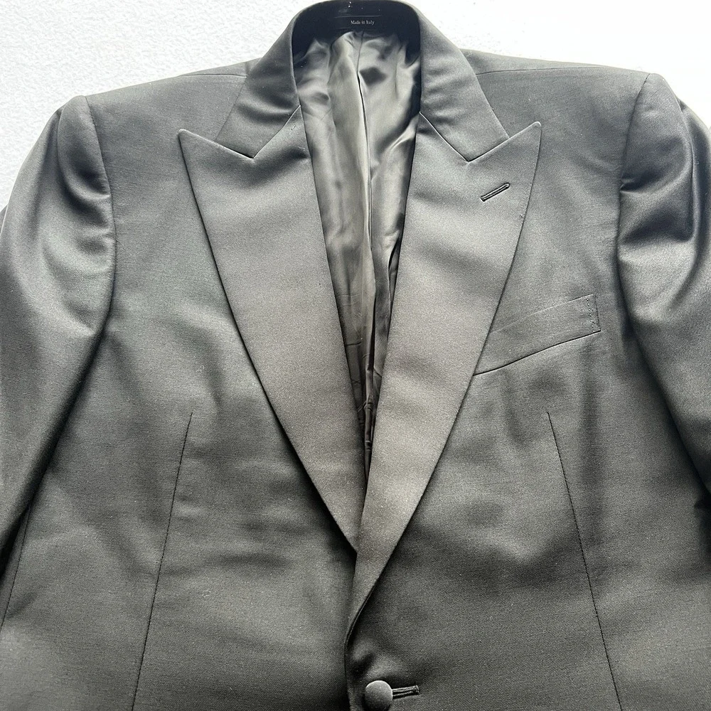 Ermenegildo Zegna Blazer 52‎ EU 44 US Black Roma Fit Italy Made Wool Sport Coat